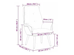 Poltrona | Cadeira de Sala | Cadeira Relaxante Cinzento-acastanhado 69x74x93 cm tecido SHL606697