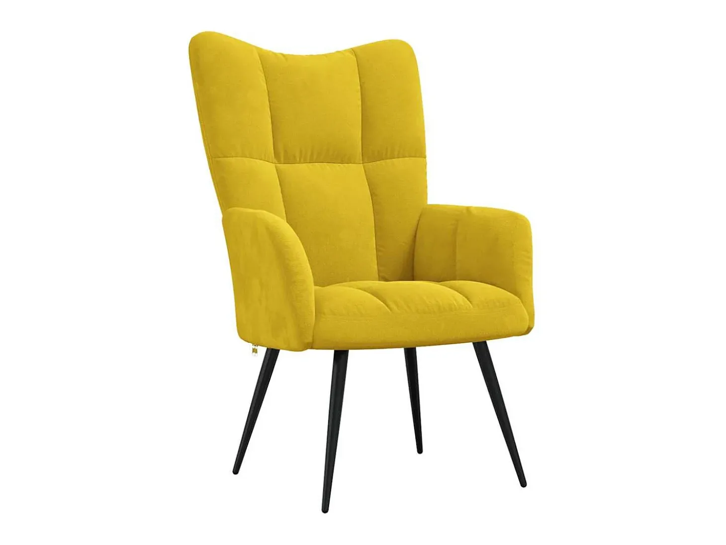Poltrona | Cadeira de Sala | Cadeira Relaxante com Banco Veludo Amarelo Mostarda SHL340065