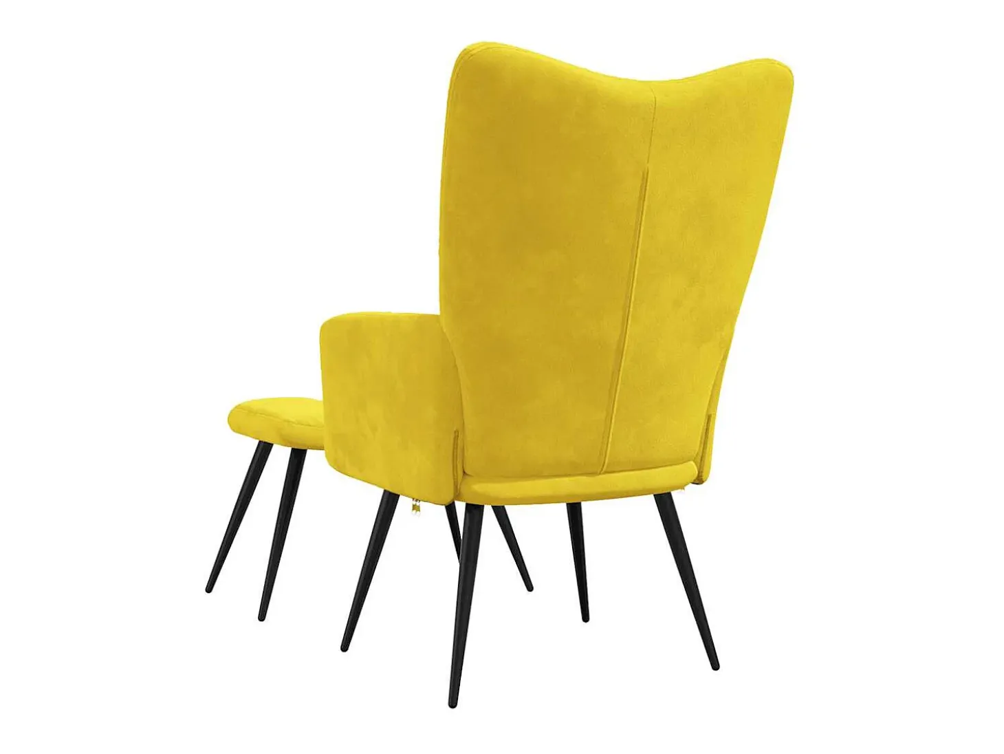 Poltrona | Cadeira de Sala | Cadeira Relaxante com Banco Veludo Amarelo Mostarda SHL340065