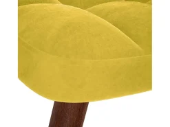 Poltrona | Cadeira de Sala | Cadeira Relaxante com Banco em Veludo Amarelo SHL478825