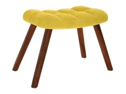 Poltrona | Cadeira de Sala | Cadeira Relaxante com Banco em Veludo Amarelo SHL478825