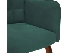 Poltrona | Cadeira de Sala | Cadeira Relaxante com Banco em Veludo Verde Escuro SHL71765