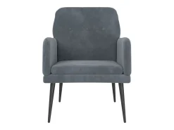 Poltrona | Cadeira Relax com apoio de braços 62x79x79 cm veludo cinzento-escuro SHL316671