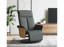Poltrona | Cadeira Relax | Cadeira reclinável com apoio de pés tecido cinzento-escuro SHL142673