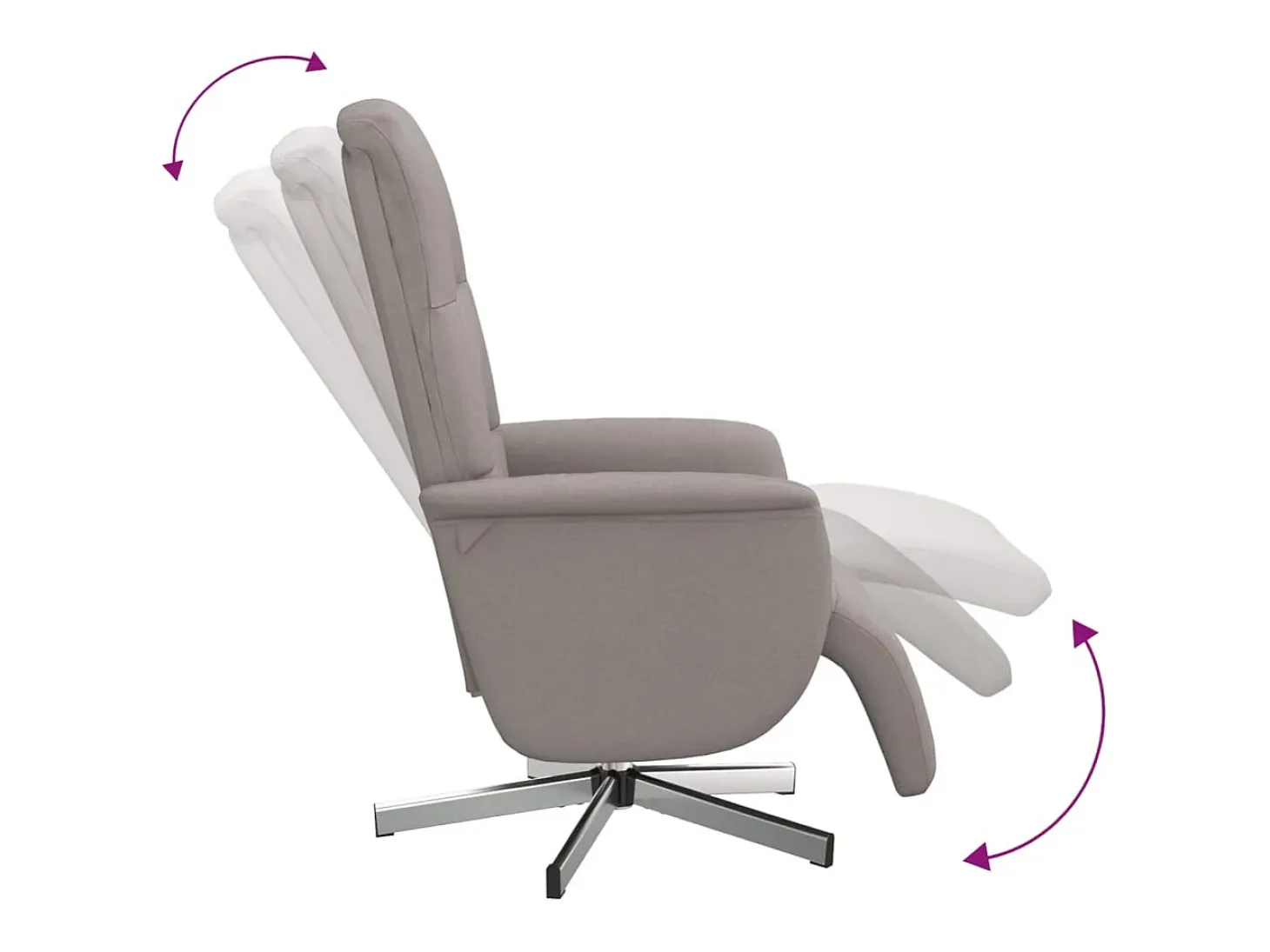 Poltrona | Cadeira Relax | Cadeira reclinável com apoio de pés tecido cinzento-acastanhado SHL991560