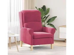 Poltrona | Cadeira Relax | Poltrona Confortável para Sala vermelho tinto 76x94x102 cm Veludo SHL562720