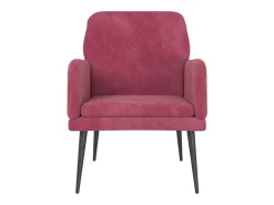 Poltrona | Cadeira Relax com apoio de braços 62x79x79 cm veludo vermelho tinto SHL254235