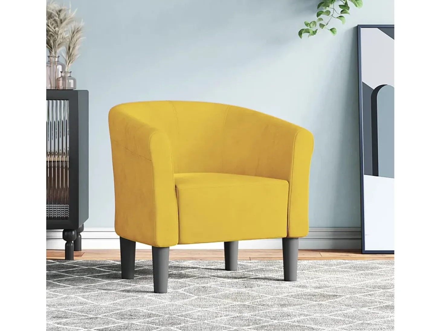 Poltrona | Cadeira Relax | Poltrona Confortável para Sala veludo amarelo SHL451881