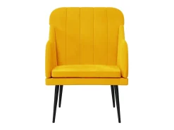 Poltrona | Cadeira Relax com apoio de braços 63x76x80 cm veludo amarelo SHL821293