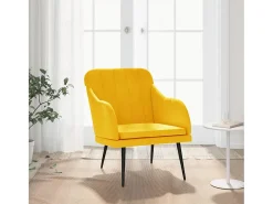 Poltrona | Cadeira Relax com apoio de braços 63x76x80 cm veludo amarelo SHL821293