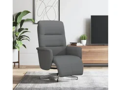 Poltrona | Cadeira Relax | Cadeira reclinável com apoio de pés tecido cinzento-escuro SHL81374