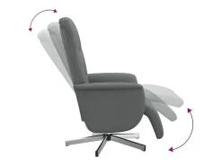 Poltrona | Cadeira Relax | Cadeira reclinável com apoio de pés tecido cinzento-escuro SHL81374