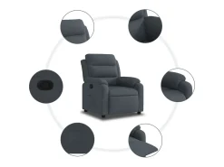 Poltrona | Cadeira Relax | Cadeira reclinável veludo cinzento-escuro SHL593256