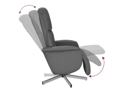 Poltrona | Cadeira Relax | Cadeira reclinável com apoio de pés tecido cinzento-escuro SHL480946