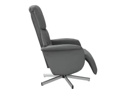 Poltrona | Cadeira Relax | Cadeira reclinável com apoio de pés tecido cinzento-escuro SHL480946