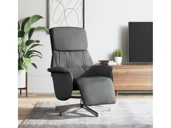 Poltrona | Cadeira Relax | Cadeira reclinável com apoio de pés tecido cinzento-escuro SHL480946