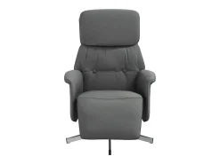 Poltrona | Cadeira Relax | Cadeira reclinável com apoio de pés tecido cinzento-escuro SHL480946