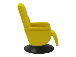 Poltrona | Cadeira Relax | Cadeirão reclinável com apoio de pés veludo amarelo SHL146770