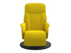 Poltrona | Cadeira Relax | Cadeirão reclinável com apoio de pés veludo amarelo SHL146770