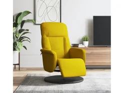 Poltrona | Cadeira Relax | Cadeirão reclinável com apoio de pés veludo amarelo SHL146770
