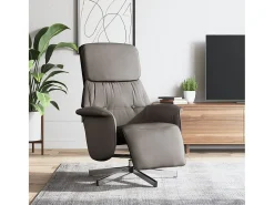 Poltrona | Cadeira Relax | Cadeira reclinável com apoio de pés tecido cinzento-acastanhado SHL929055