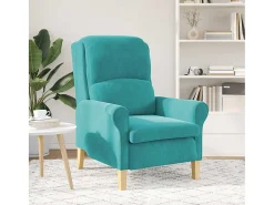 Poltrona | Cadeira Relax | Poltrona Confortável para Sala Turquesa 76x94x102 cm Veludo SHL134762