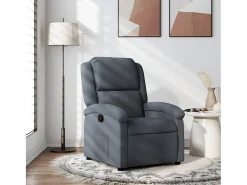 Poltrona | Cadeira Relax | Cadeira reclinável veludo cinzento-escuro SHL42637
