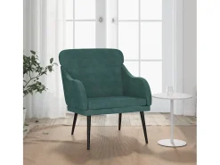 Poltrona | Cadeira Relax com apoio de braços 63x76x80 cm veludo verde-escuro SHL403863