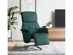 Poltrona | Cadeira Relax | Cadeira reclinável com apoio de pés tecido tecido verde-escuro SHL73807