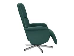 Poltrona | Cadeira Relax | Cadeira reclinável com apoio de pés tecido tecido verde-escuro SHL73807