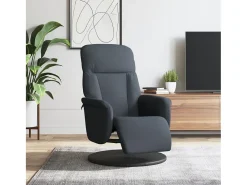 Poltrona | Cadeira Relax | Cadeirão reclinável com apoio de pés veludo cinzento-escuro SHL663110