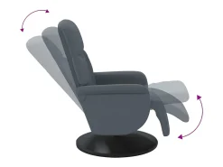 Poltrona | Cadeira Relax | Cadeirão reclinável com apoio de pés veludo cinzento-escuro SHL663110