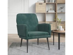 Poltrona | Cadeira Relax com apoio de braços 62x79x79 cm veludo verde-escuro SHL314074