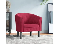 Poltrona | Cadeira Relax | Poltrona Confortável para Sala veludo vermelho tinto SHL554106