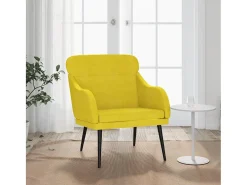 Poltrona | Cadeira Relax com apoio de braços 63x76x80 cm veludo amarelo SHL795036