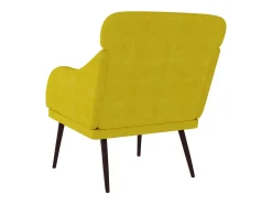Poltrona | Cadeira Relax com apoio de braços 63x76x80 cm veludo amarelo SHL795036