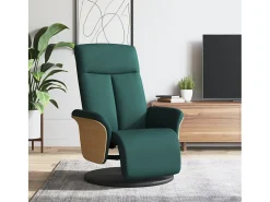 Poltrona | Cadeira Relax | Cadeira reclinável com apoio de pés tecido tecido verde-escuro SHL429851