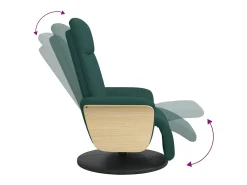 Poltrona | Cadeira Relax | Cadeira reclinável com apoio de pés tecido tecido verde-escuro SHL429851