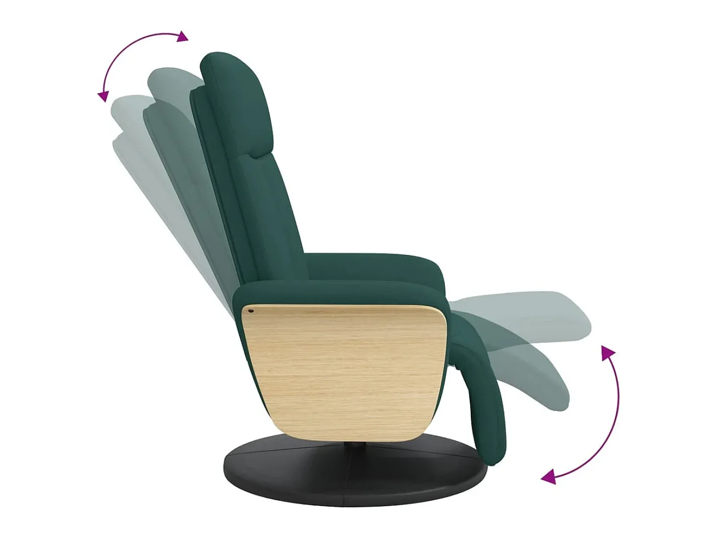Poltrona | Cadeira Relax | Cadeira reclinável com apoio de pés tecido tecido verde-escuro SHL429851