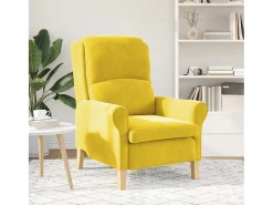 Poltrona | Cadeira Relax Amarelo 76x94x102 cm Veludo SHL130717