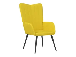 Poltrona | Cadeira Relax com banco veludo amarelo mostarda SHL904077