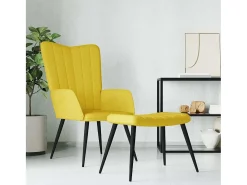 Poltrona | Cadeira Relax com banco veludo amarelo mostarda SHL904077