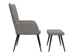 Poltrona | Cadeira Relax com banco tecido cinzento-acastanhado SHL412857