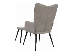 Poltrona | Cadeira Relax com banco tecido cinzento-acastanhado SHL412857