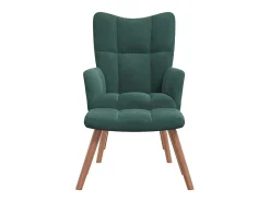 Poltrona | Cadeira Relax com banco veludo verde-escuro SHL445630