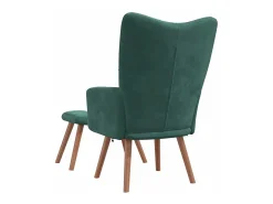 Poltrona | Cadeira Relax com banco veludo verde-escuro SHL445630