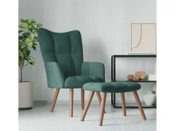 Poltrona | Cadeira Relax com banco veludo verde-escuro SHL445630
