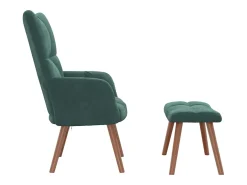 Poltrona | Cadeira Relax com banco veludo verde-escuro SHL445630