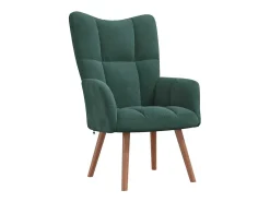 Poltrona | Cadeira Relax com banco veludo verde-escuro SHL445630