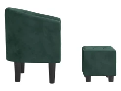 Poltrona | Cadeira Relax com apoio de pés veludo verde-escuro SHL615705